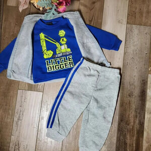 NWT TUFF GUYS Baby Boys 3 Piece Outfit Set Size 18m Gray Blue Lime Green
